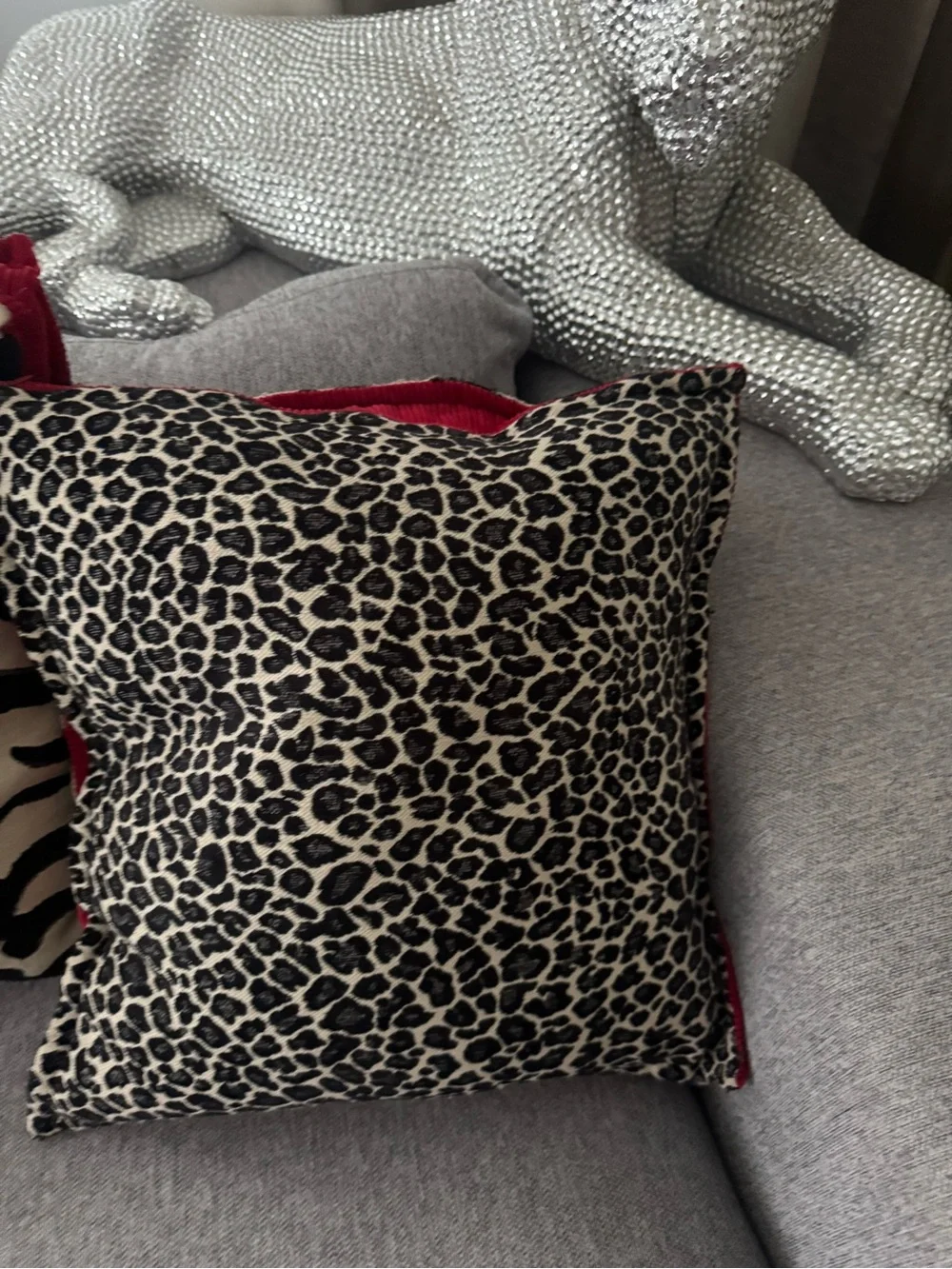 2 Waverly Zebra Leopard 18” Feather Throw Pillows Removable Zip Covers